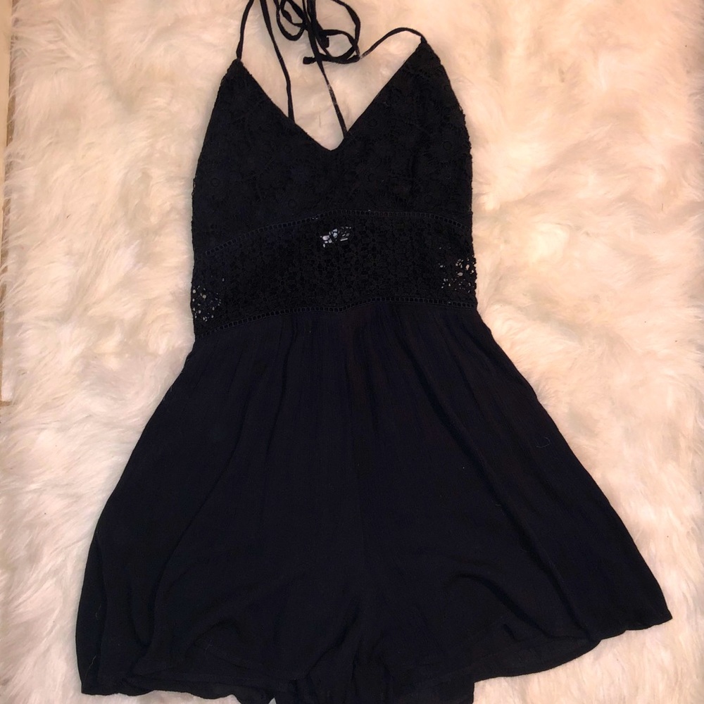Abercrombie & Fitch Black Lace Halter Romper